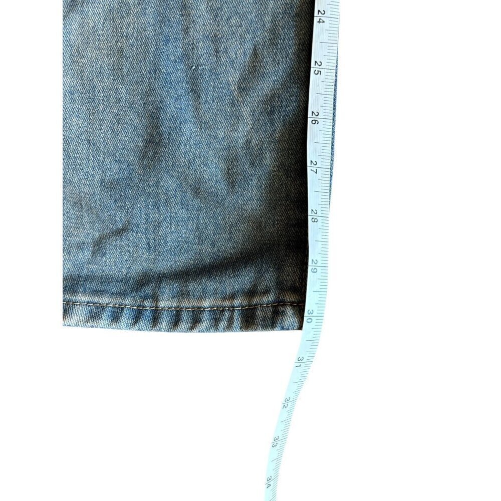 Men's Sandy Blue Distressed Straight Leg Jeans - Picture 6 of 7